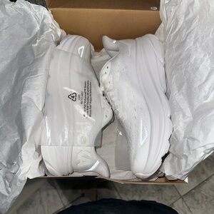 Hoka Women's All-White Lightweight Running Sneakers Clifton 9